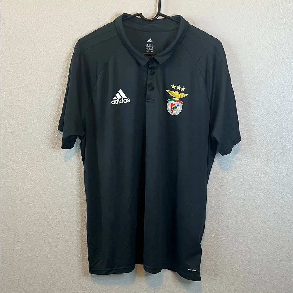Adidas SL Benfico Football Club Logo Polo Dark Gray Size 2XL